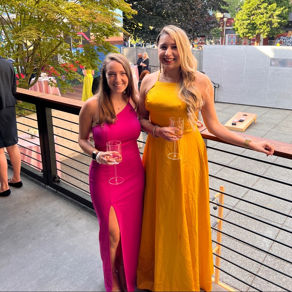 Yellow Satin Gown